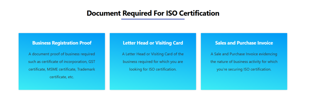 Documents Required for ISO Certification in India